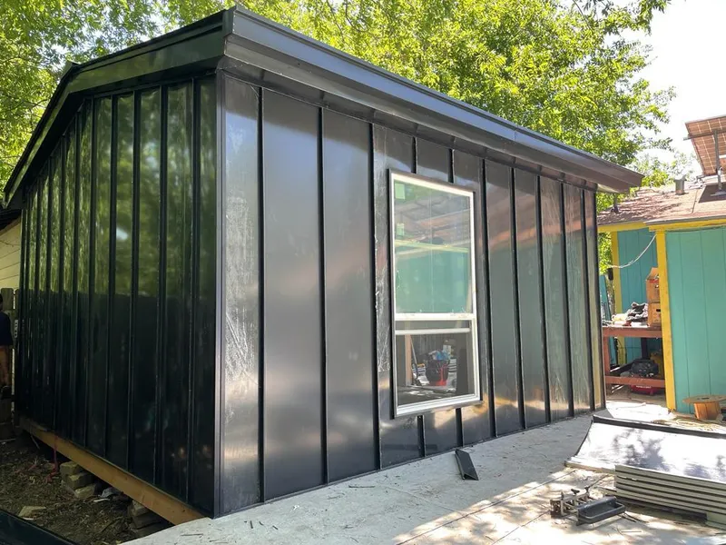 Black standing seam metal wall panels for Metal Roof Installation in Ansonia